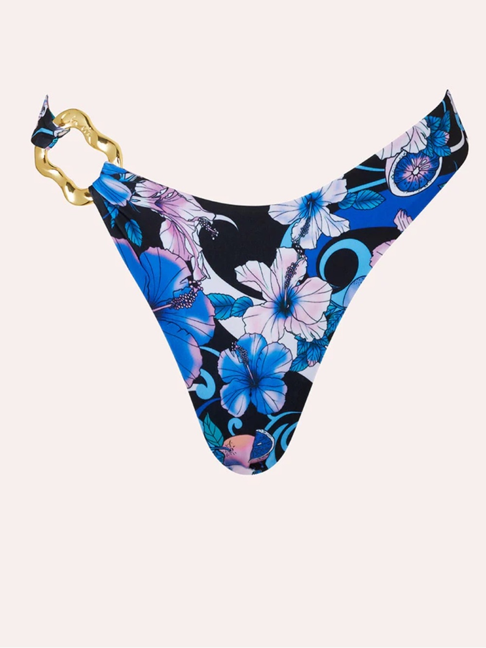 Cin cin blue hibiscus cruise hoop bikini bottom